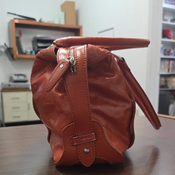 Michael Kors Bold Orange Leather Satchel - Picture 2 of 5